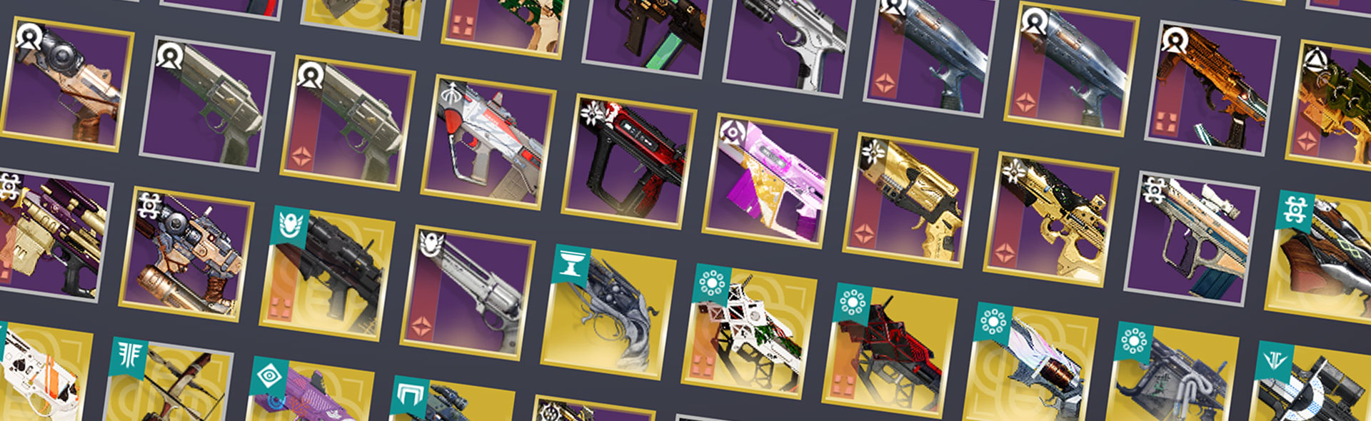 Colored Destiny 2 engrams representing loot progression before sorting weapons for a fireteam role